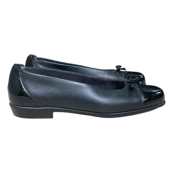 SAS Tripad Coco Ballet Flat Size 8 Black Leather Bow Academia Twee Y2K Comfort - Picture 2 of 16